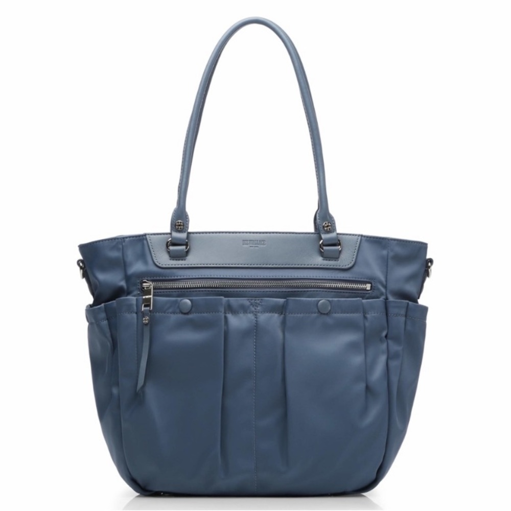 MZ WALLACE Mayfair Beaford Moonstone Blue Tote Multiple Pockets & Zipper Used